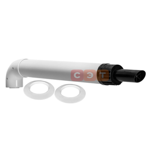 Горизонтальное полипропиленовое окончание с отводом диам. 80/125 мм, длина 1240 мм АНАЛОГ